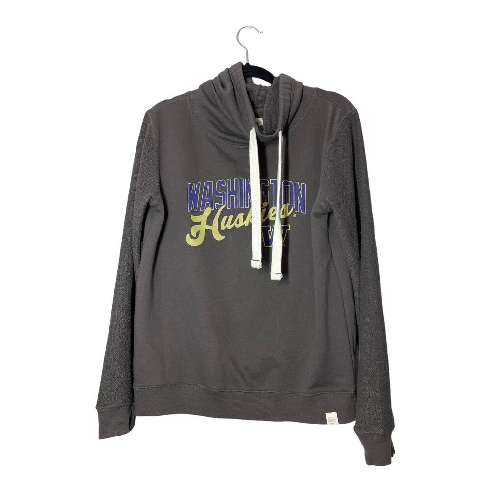 UW University of Washington Huskies Blue 84 Sweatshirt Cowl Neck Sz Medium Gray